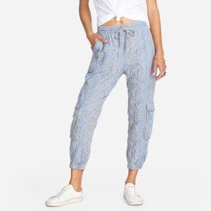 Johnny Was Peaches All Over Embroidered Cargo Pants